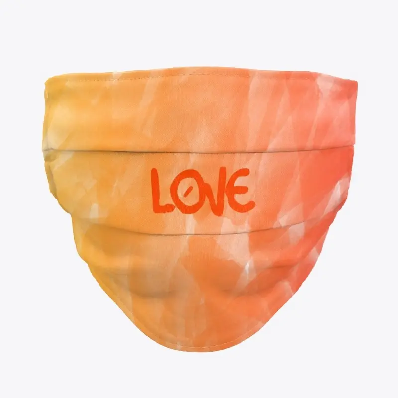 Orange Painted "LOVE" Face Mask