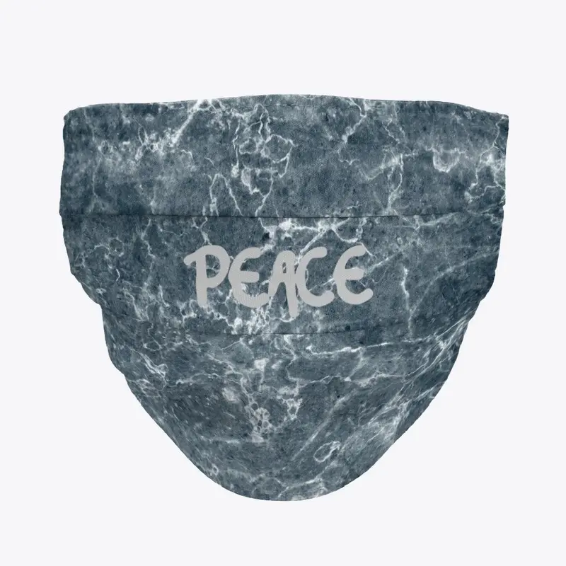 Gray Marble "PEACE" Face Mask